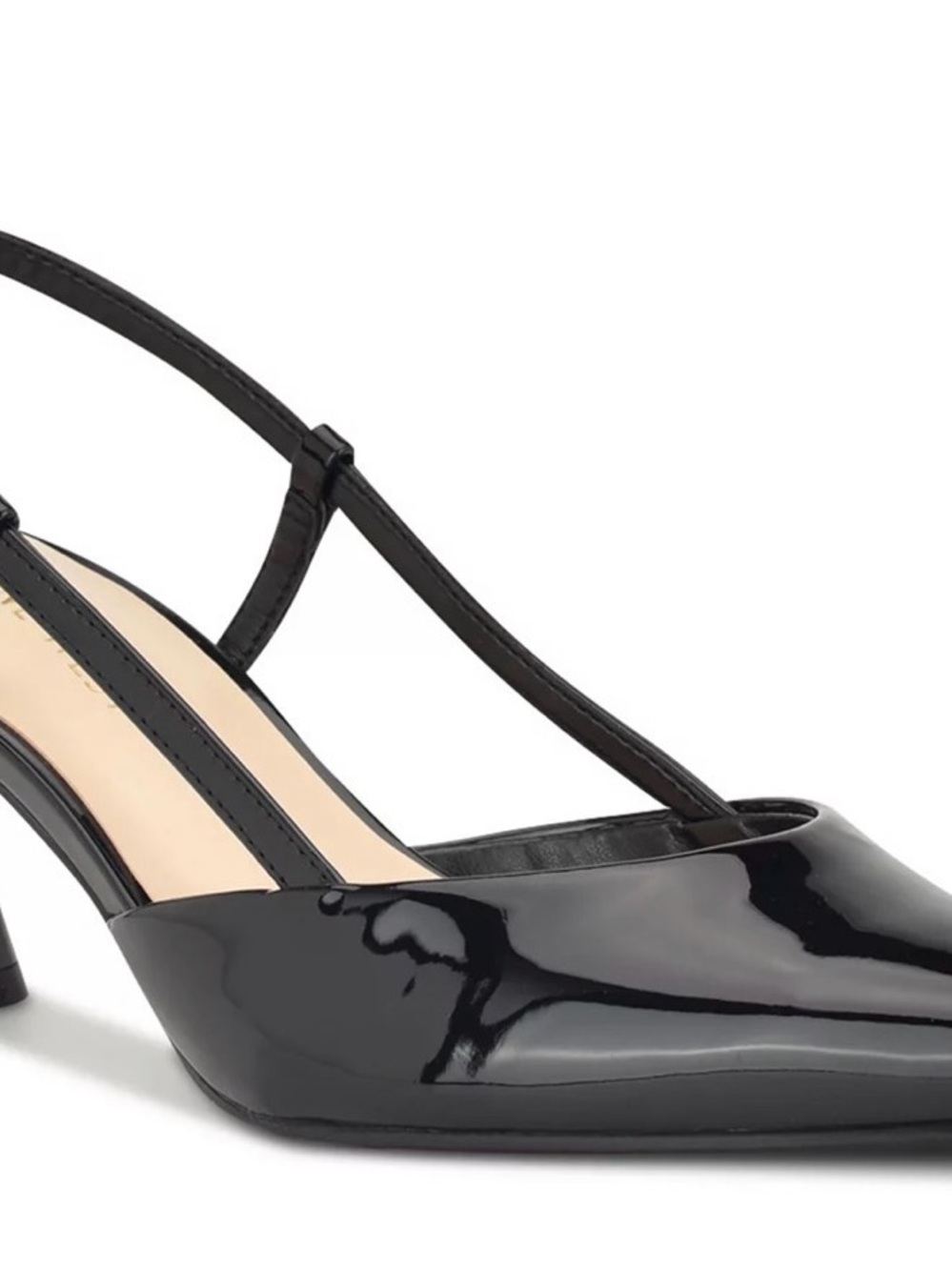 Nine West Black Patent Slingback Heels